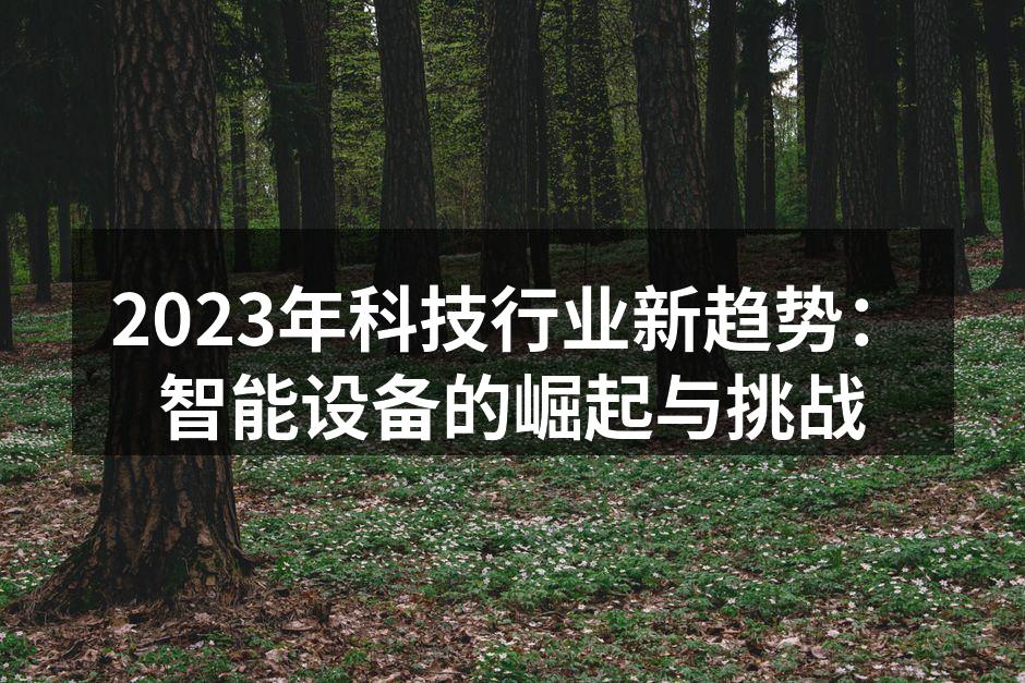 2023年科技行业新趋势：智能设备的崛起与挑战